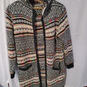 Colorful Patterned Knit Cardigan